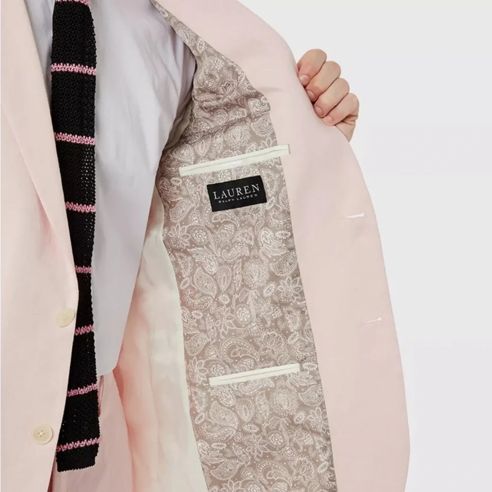 Lauren by Ralph Lauren Men's Pink suit jacket linen Blazer 42R - Picture 5 of 12